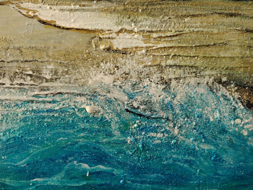 proceso creativo, texturas, planos parciales, pintura acrílica