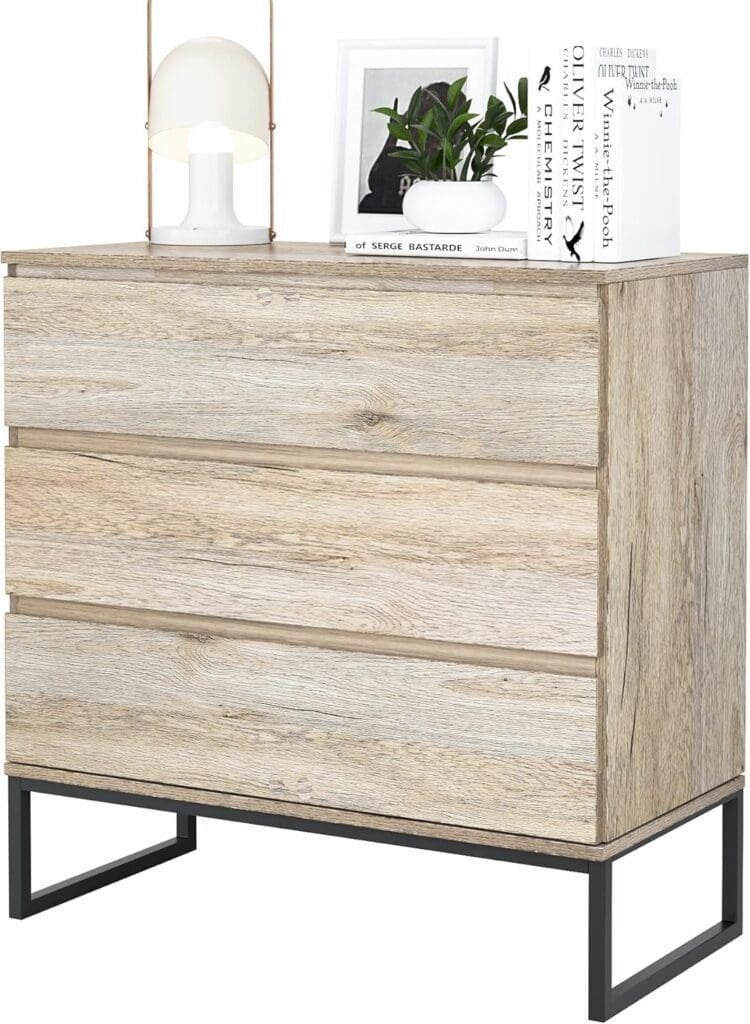 Cómoda Cajonera con 3 cajones. Sifonier. Mueble. 
Aparador. Mueble auxiliar. Mesitas de noche. Salón, Dormitorio. 
Roble 80x39x70cm. 
Ver en Amazon 📍