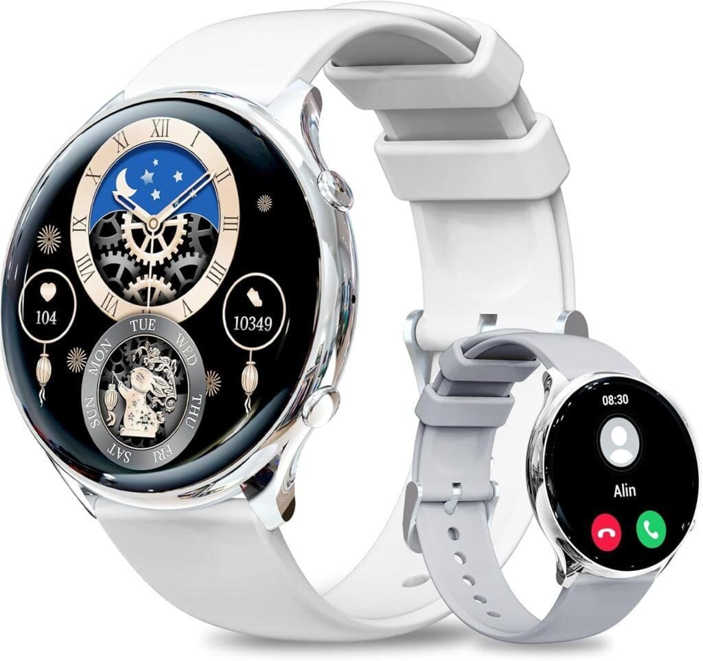 Reloj Inteligente Mujer Hombre con Llamada Bluetooth,1.39" Smartwatch Mujer Hombre Siempre en Exhibición, IP67 Impermeable, con Monitor Sueño, Podómetro, Reloj Deportivo para iOS Android (Plata).