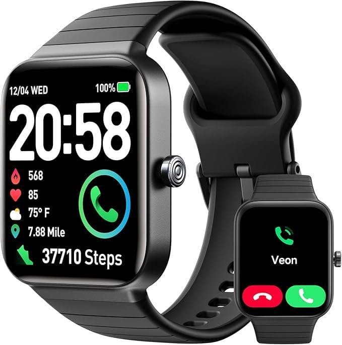 aeac Reloj Inteligente Hombre con Llamadas, 1.8" Smartwatch con 110 Modos Deportivos, Sueño, Estrés, SpO2, Monitor de Frecuencia Cardíaca, Actividad IP68 Impermeable para iOS y Android, Negro.
