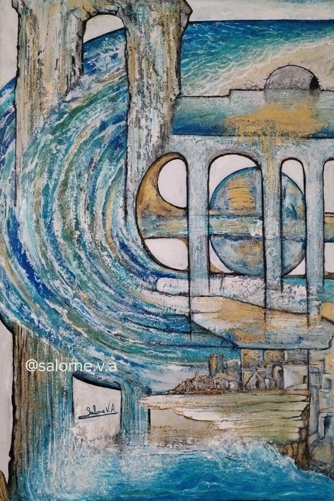 "Caballo blanco". Acrílico sobre lienzo 90x60 cm. S.V.A.
"Un arco sobre el mar" arte abstracto 90x60 cm. S.V.A.