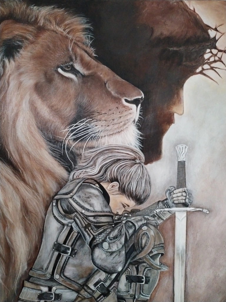Arte en acrílico/Artista plástica/Salomé V.A.
"El león de Judá" Arte figurativo.60x80 cm. S.V.A.CreativeSalo.