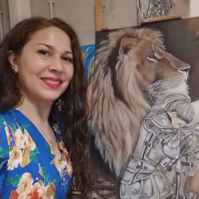 "El león de Judá" Acrílico sobre lienzo 60x80 cm.Salomé V.A (Artista Plástica).