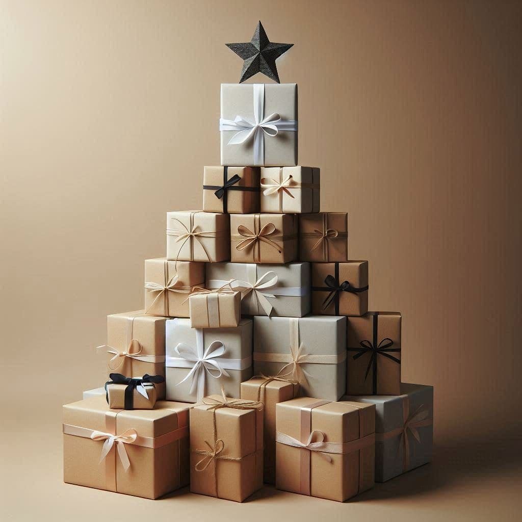 como hacer un árbol de navidad con regalos