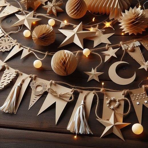 Fiestas navideñas decoración con papel kraft