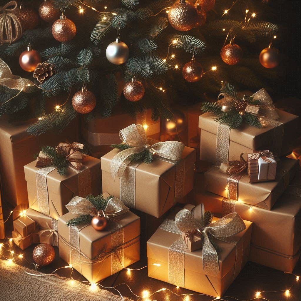 cajas de regalo decoradas para navidades.
Inspiración decoración navidad 2024-2025