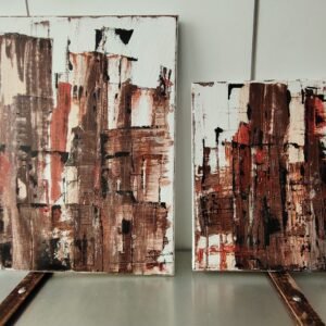 Díptico obra original de arte contemporáneo en dos piezas sobre lienzo