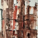 Díptico pieza A obra original abstracta sobre lienzo