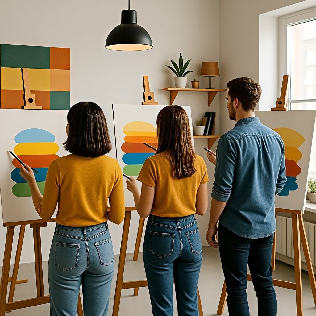 Ideas para Desarrollar la Creatividad en el Arte/ CreativeSalo,artistas pintando. Ejercicios grupales de arte