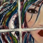 Detalle de la obra Sentimientos, proceso pictórico en acrílico