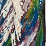 Detalle de la obra Sentimientos, proceso pictórico en acrílico