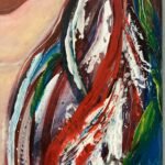 Detalle de la obra Sentimientos, proceso pictórico en acrílico