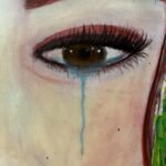 Detalle de la obra Sentimientos, proceso pictórico en acrílico