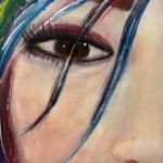 Detalle de la obra Sentimientos, proceso pictórico en acrílico