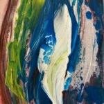 Detalle de la obra Sentimientos, proceso pictórico en acrílico