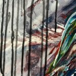 Detalle de la obra Sentimientos, proceso pictórico en acrílico