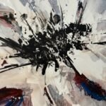 Detalle de la obra Sentimientos, proceso pictórico en acrílico