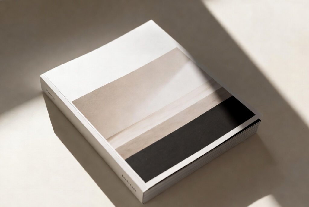 Diseño contemporáneo de cubierta de libro con estilo minimalista