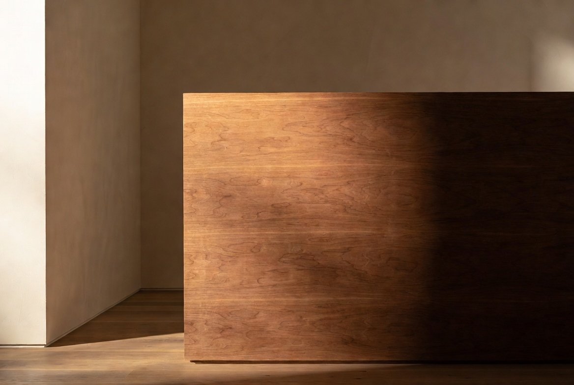 Superficie de madera natural en un espacio creativo del hogar