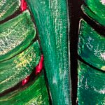 Detalle de composición en Tropical, obra original de arte contemporáneo