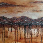 Textura acrílica con relieve en obra abstracta contemporánea