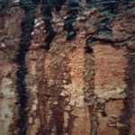 Detalle de lienzo pintado a mano con acrílico y relieve