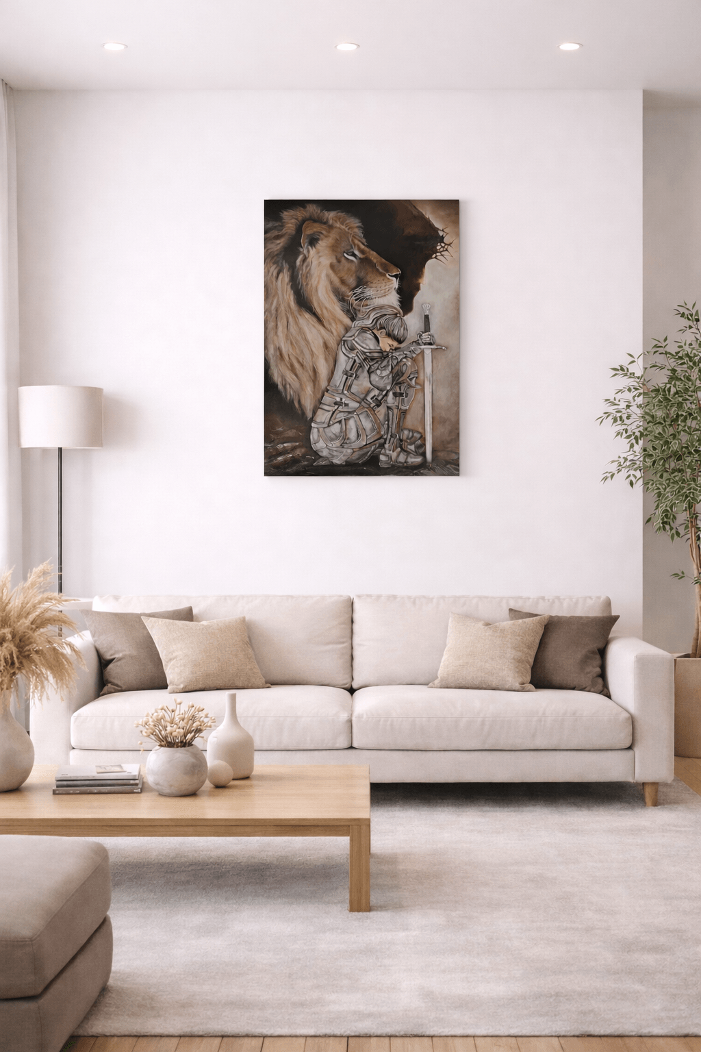 Obra de arte original pintadas a mano por Salomé Viejo Aguilar, integrada en un espacio del hogar