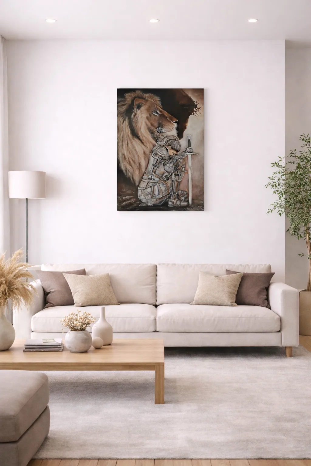 Obra de arte original pintadas a mano por Salomé Viejo Aguilar, integrada en un espacio del hogar