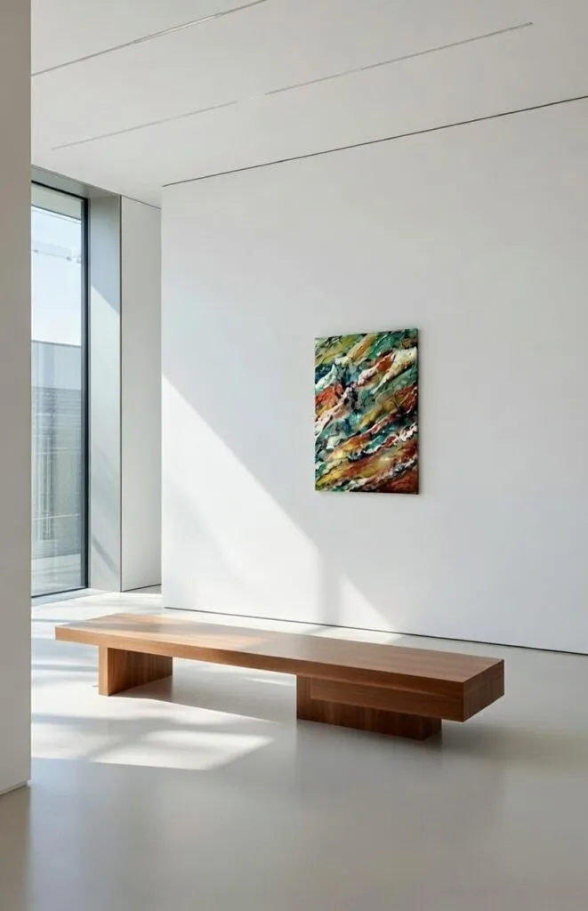 obra original de arte contemporáneo abstracto integrada en un espacio 