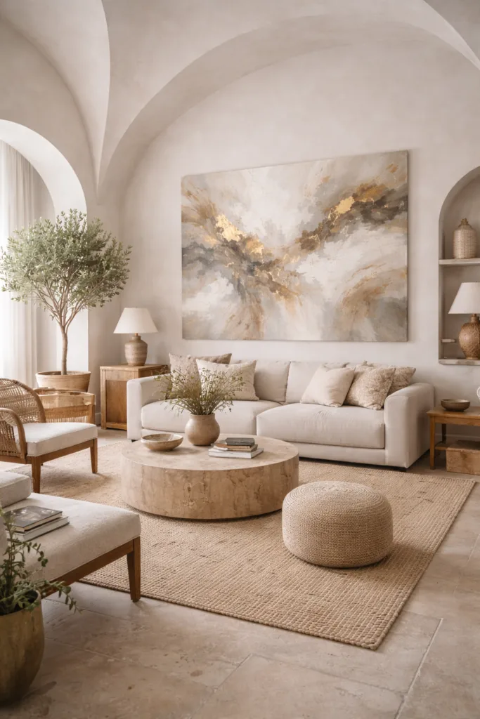 Arte abstracto integrado en un hogar contemporáneo en España