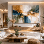 Arte abstracto integrado en un proyecto de interiorismo contemporáneo