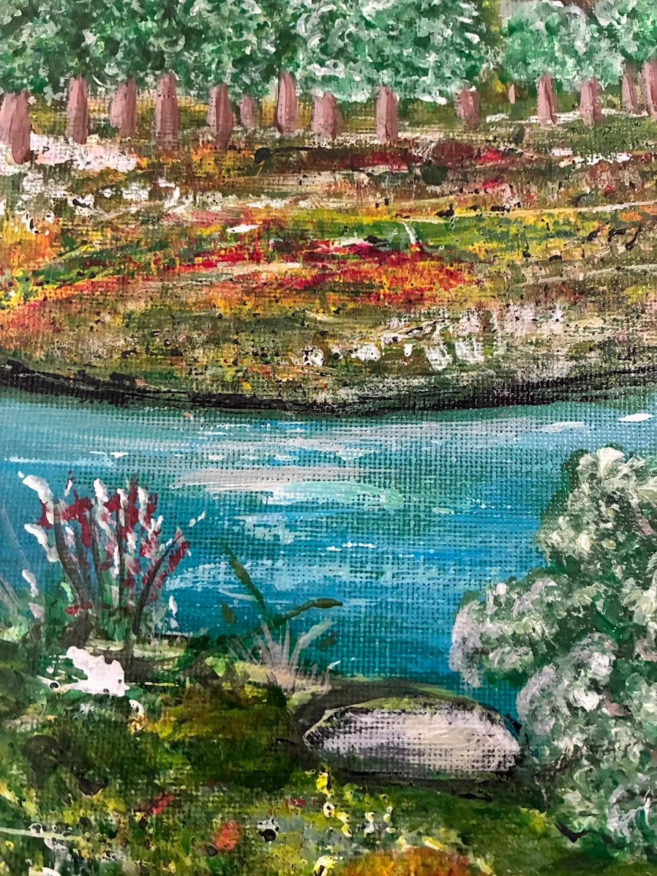 Detalle de textura vegetal en la obra original Paisaje arquitectónico