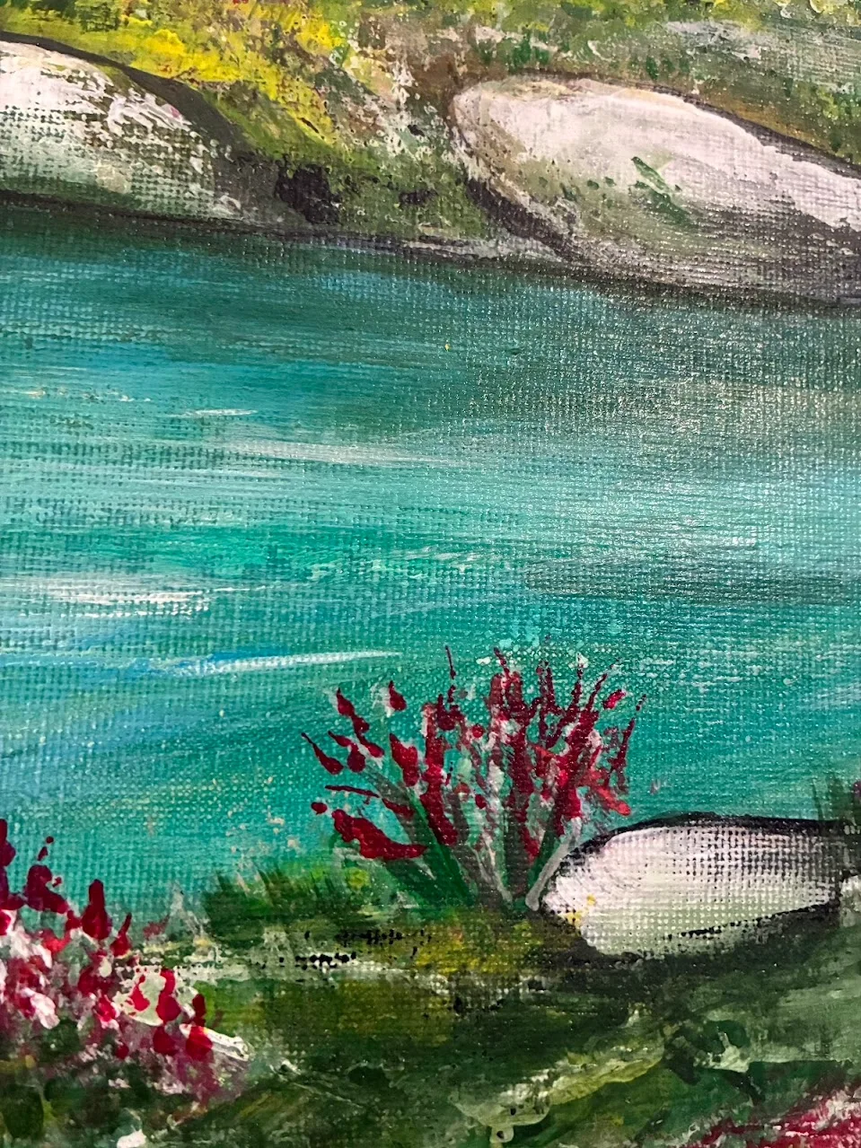 Detalle de color y pincelada en la obra Paisaje arquitectónico