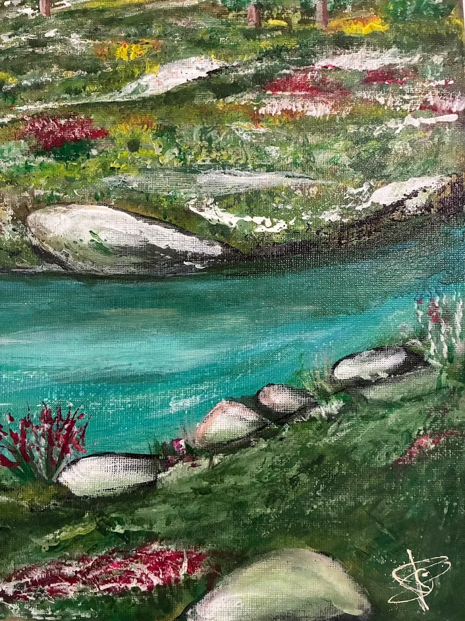 Detalle de textura y materia en pintura contemporánea Paisaje arquitectónico