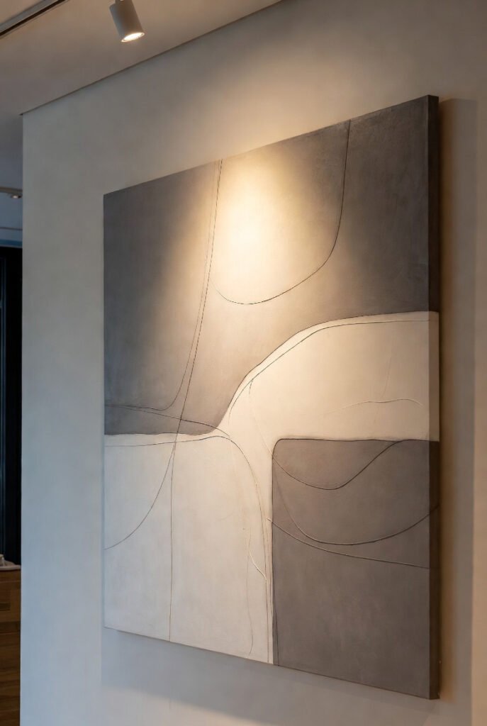 iluminación LED para cuadros de arte contemporáneo con relieve en decoración del hogar
