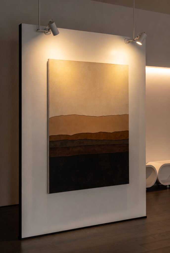 iluminación LED para cuadros de arte contemporáneo en decoración del hogar
