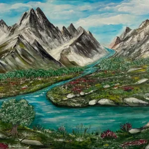 Obra original Paisaje arquitectónico, pintura acrílica contemporánea de Salomé Viejo Aguilar