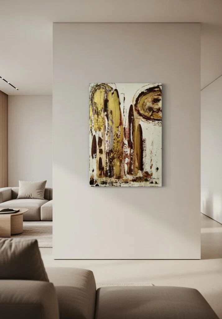 Obra de arte original de estilo contemporáneo integrada en un espacio habitado