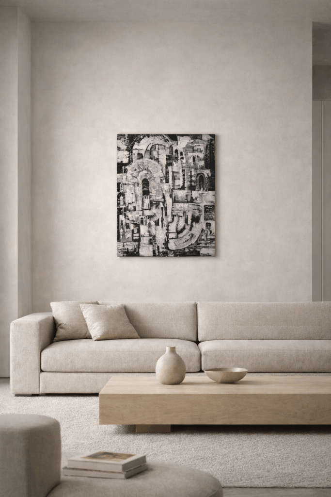 obra de arte contemporáneo inspirada en estructuras arquitectónicas