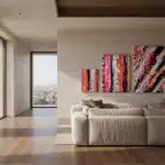 Colección Tres estados del gesto instalada en casa contemporánea en Madrid con arquitectura minimalista