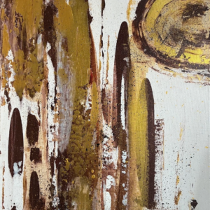 Destellos dorados obra original de arte abstracto contemporáneo pintada a mano por la artista española Salomé Viejo aguilar
