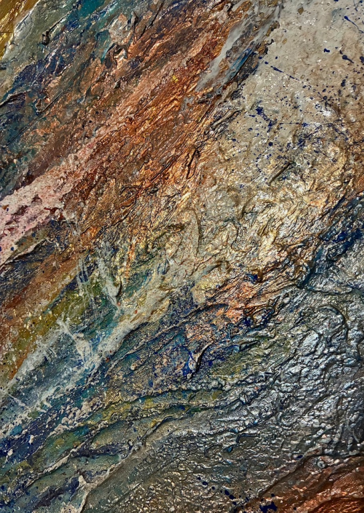 Detalle de «Colores», pintura abstracta original con textura de Salomé Viejo Aguilar